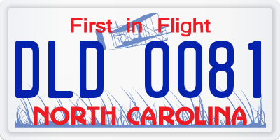 NC license plate DLD0081