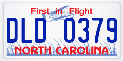 NC license plate DLD0379