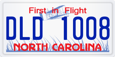NC license plate DLD1008