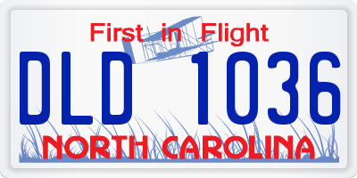 NC license plate DLD1036
