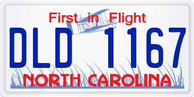 NC license plate DLD1167