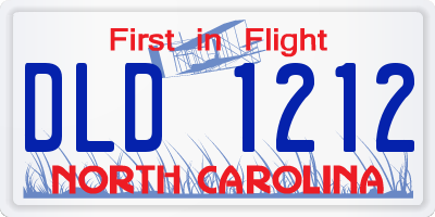 NC license plate DLD1212