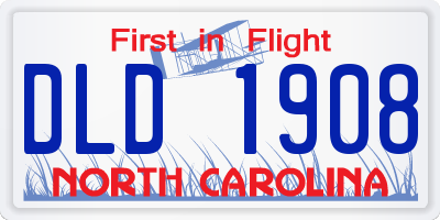 NC license plate DLD1908