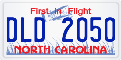 NC license plate DLD2050