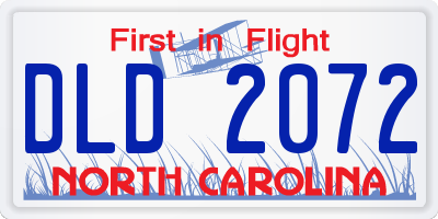 NC license plate DLD2072