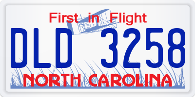 NC license plate DLD3258