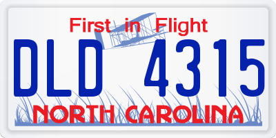 NC license plate DLD4315