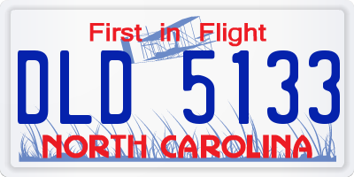 NC license plate DLD5133