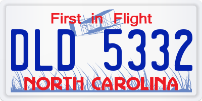 NC license plate DLD5332