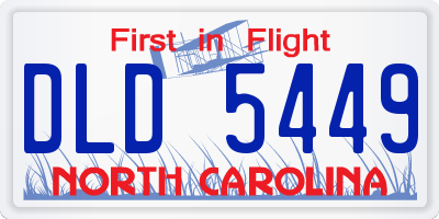 NC license plate DLD5449