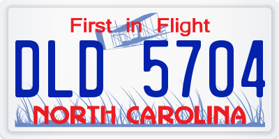 NC license plate DLD5704
