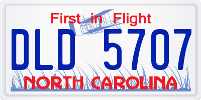 NC license plate DLD5707
