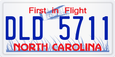 NC license plate DLD5711