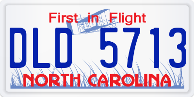 NC license plate DLD5713