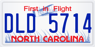 NC license plate DLD5714