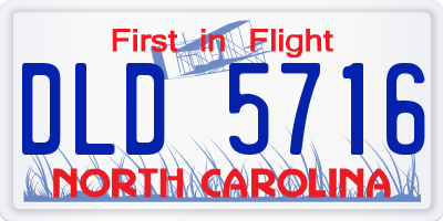 NC license plate DLD5716