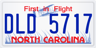 NC license plate DLD5717
