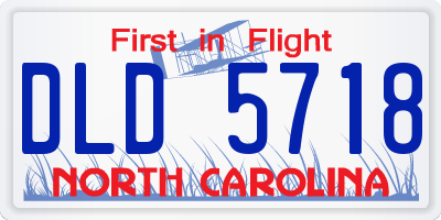 NC license plate DLD5718