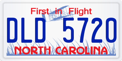 NC license plate DLD5720