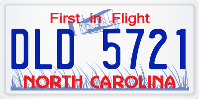 NC license plate DLD5721