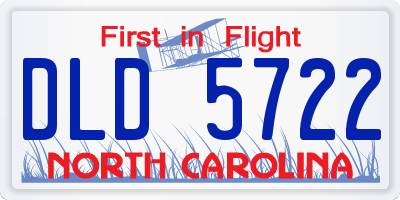 NC license plate DLD5722