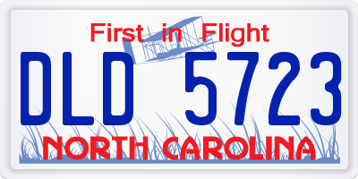 NC license plate DLD5723