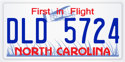 NC license plate DLD5724