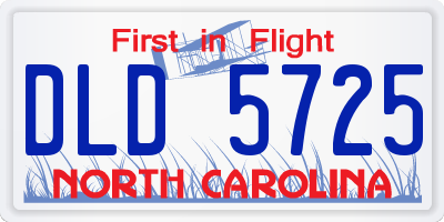 NC license plate DLD5725