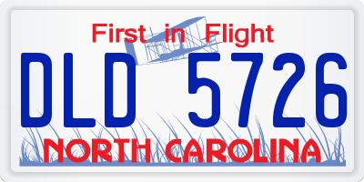 NC license plate DLD5726