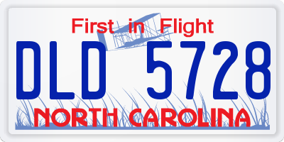 NC license plate DLD5728