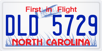 NC license plate DLD5729