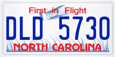 NC license plate DLD5730