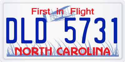 NC license plate DLD5731