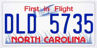NC license plate DLD5735