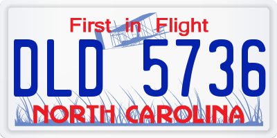 NC license plate DLD5736