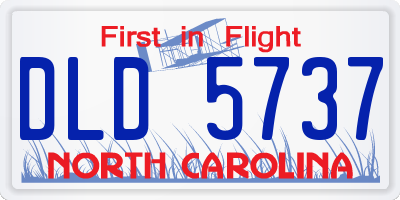 NC license plate DLD5737