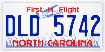 NC license plate DLD5742
