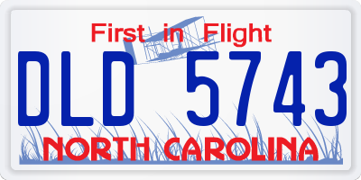 NC license plate DLD5743