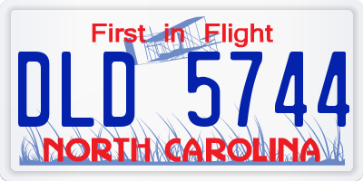 NC license plate DLD5744
