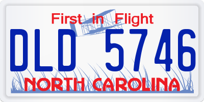 NC license plate DLD5746