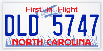 NC license plate DLD5747