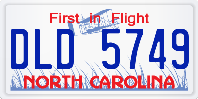 NC license plate DLD5749