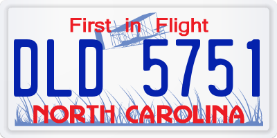 NC license plate DLD5751