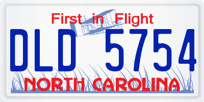 NC license plate DLD5754
