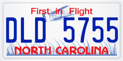 NC license plate DLD5755