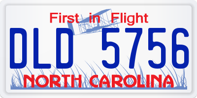NC license plate DLD5756