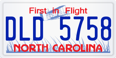 NC license plate DLD5758