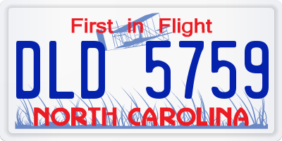 NC license plate DLD5759