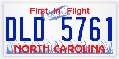 NC license plate DLD5761