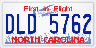 NC license plate DLD5762